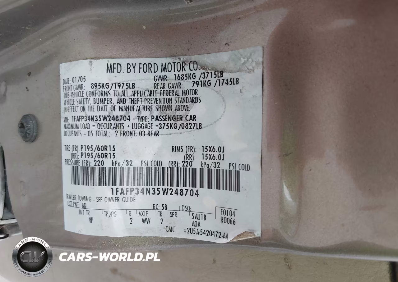 2005 Ford Focus Zx4 VIN:1FAFP34N35W248704 - 9