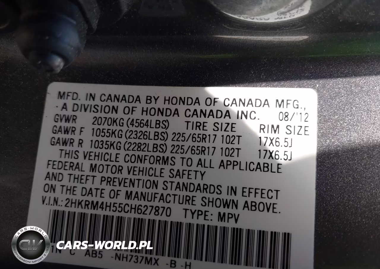 2012 Honda Cr-V Ex VIN:2HKRM4H55CH627870 - 9