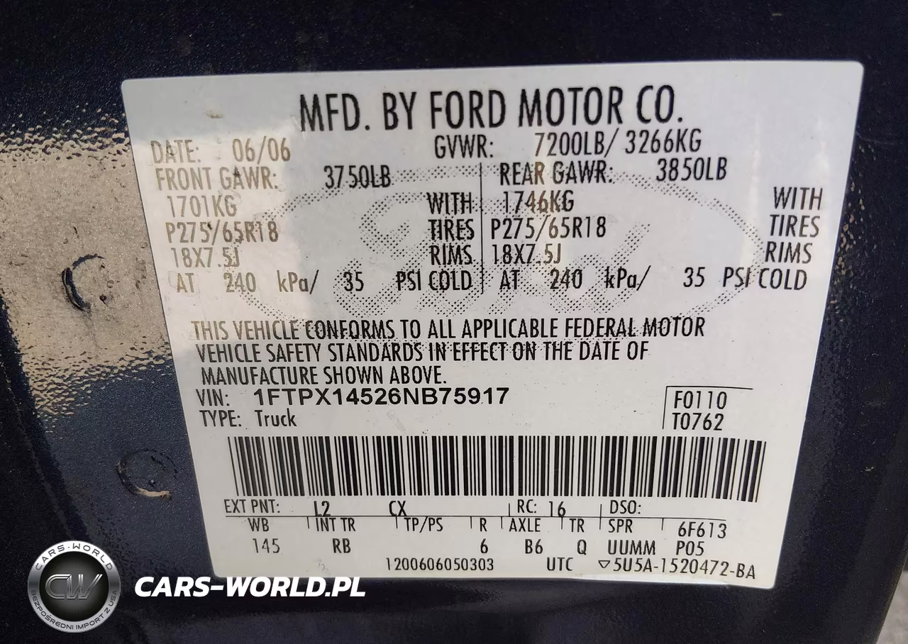 2006 Ford F-150 VIN:1FTPX14526NB75917 - 9