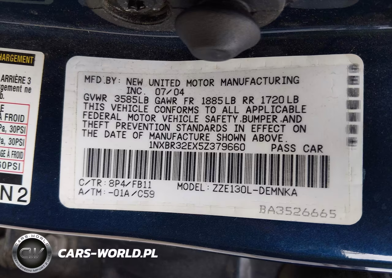 2005 Toyota Corolla Le VIN:1NXBR32EX5Z379660 - 9