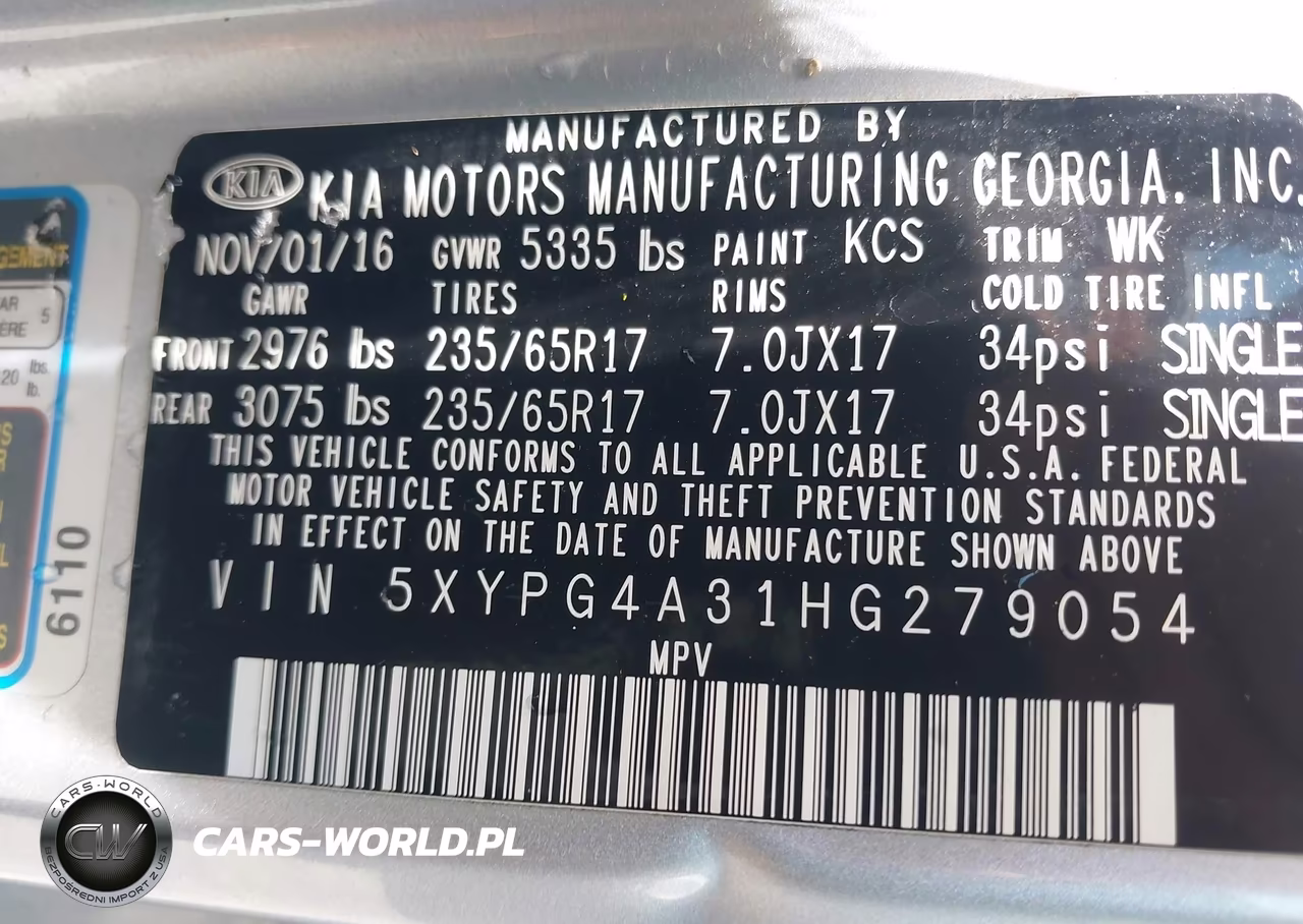 2017 Kia Sorento 2.4L Lx VIN:5XYPG4A31HG279054 - 9