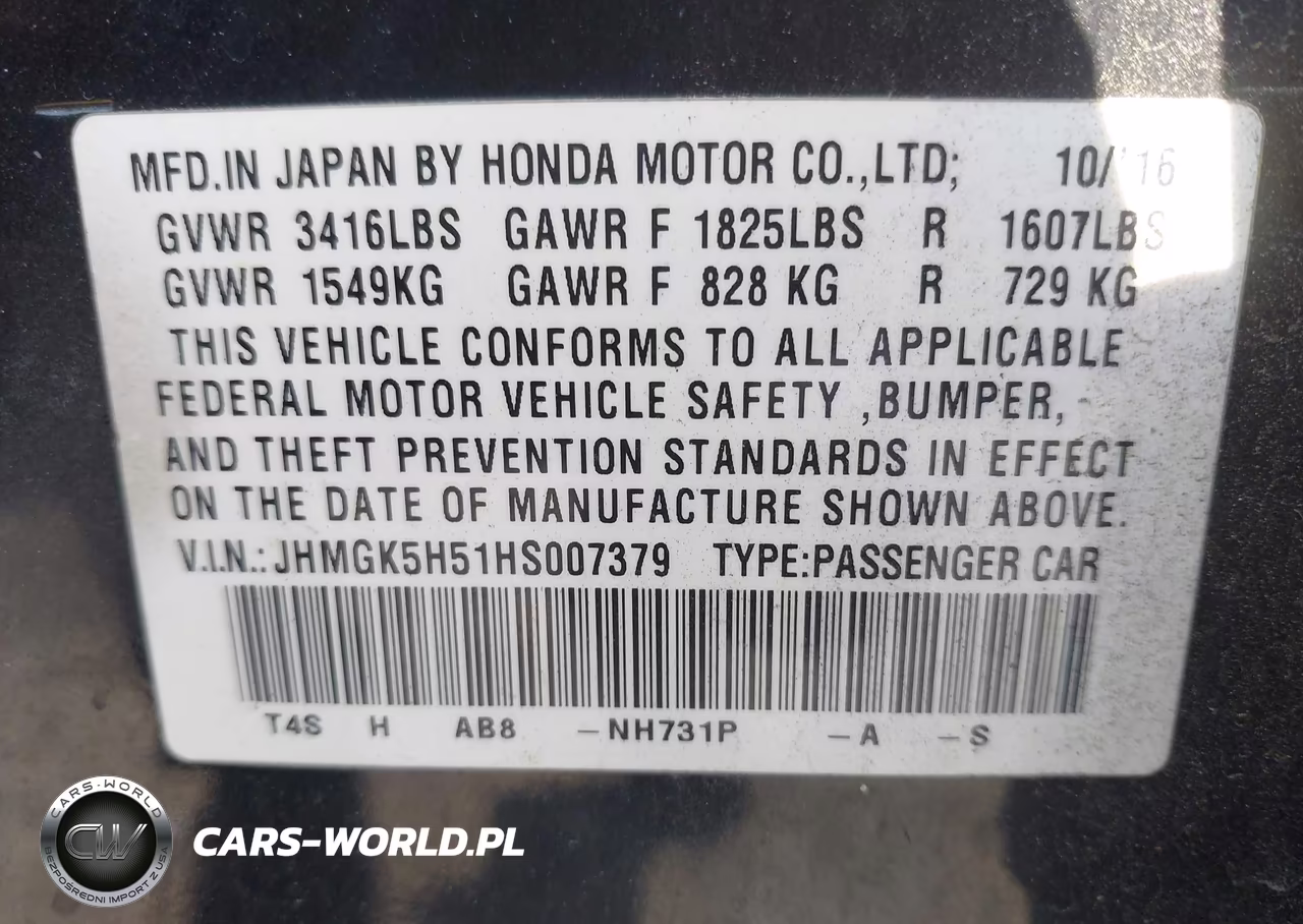 2017 Honda Fit Lx VIN:JHMGK5H51HS007379 - 9