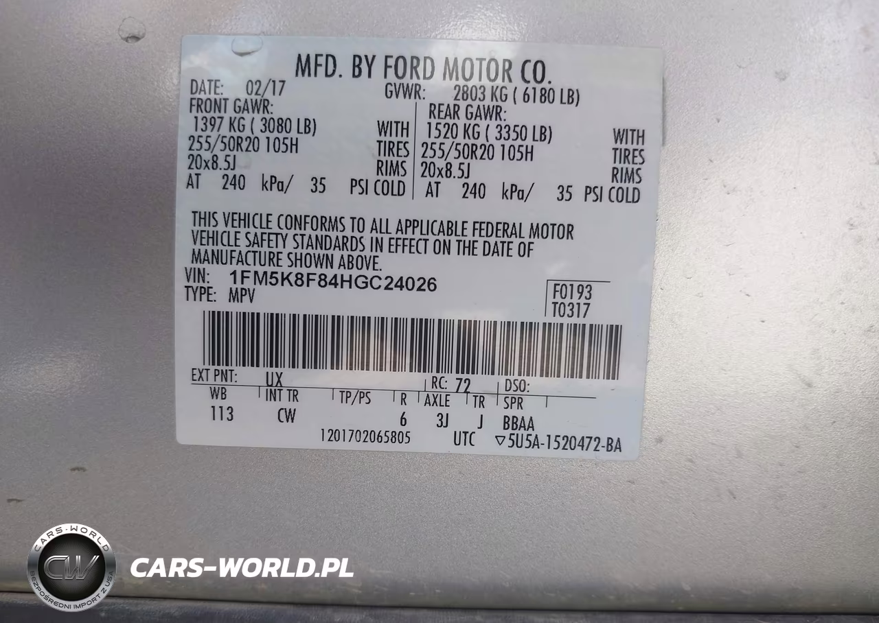 2017 Ford Explorer Limited VIN:1FM5K8F84HGC24026 - 9