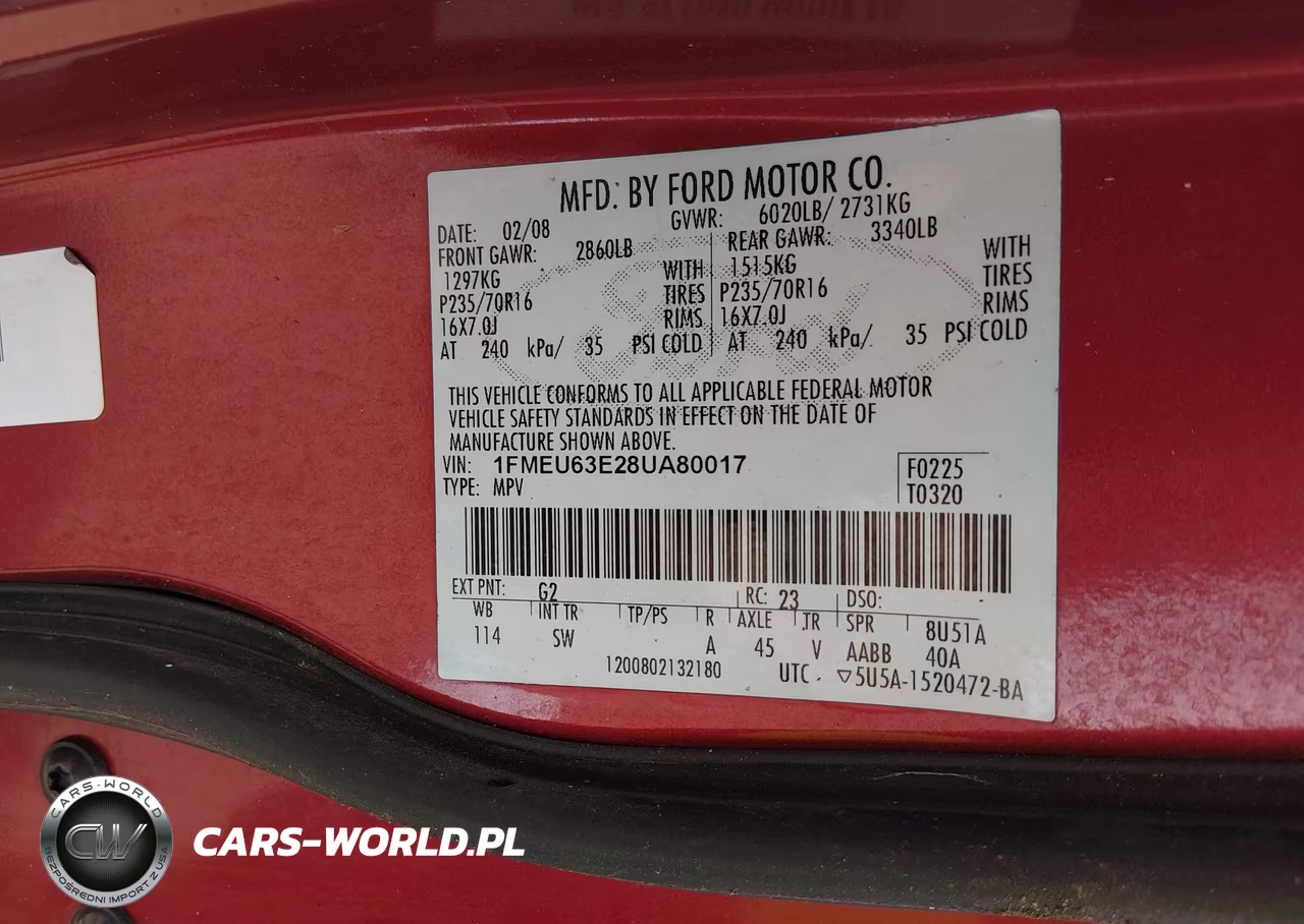 2008 Ford Explorer Xlt VIN:1FMEU63E28UA80017 - 9