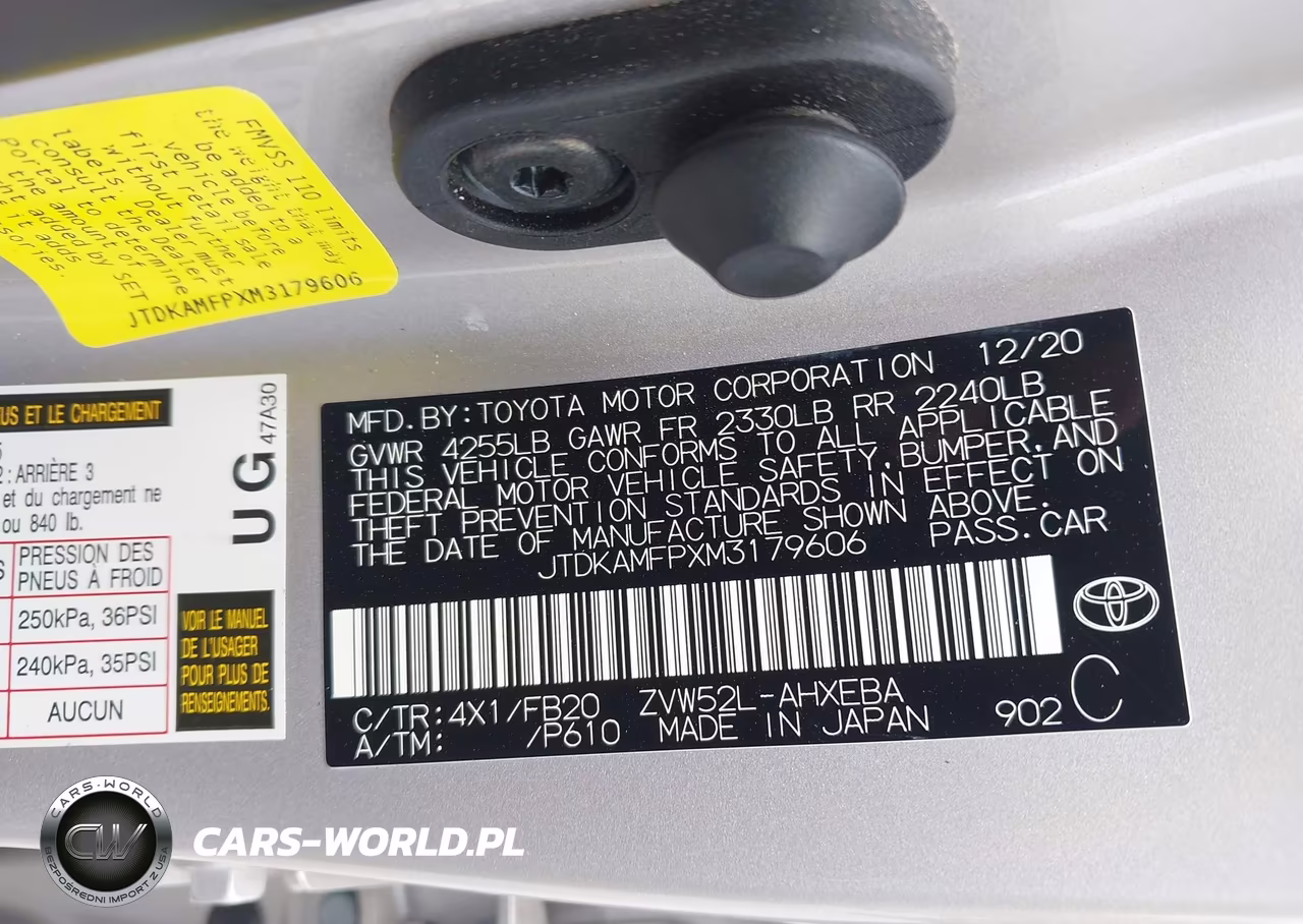 2021 Toyota Prius Prime Le VIN:JTDKAMFPXM3179606 - 9