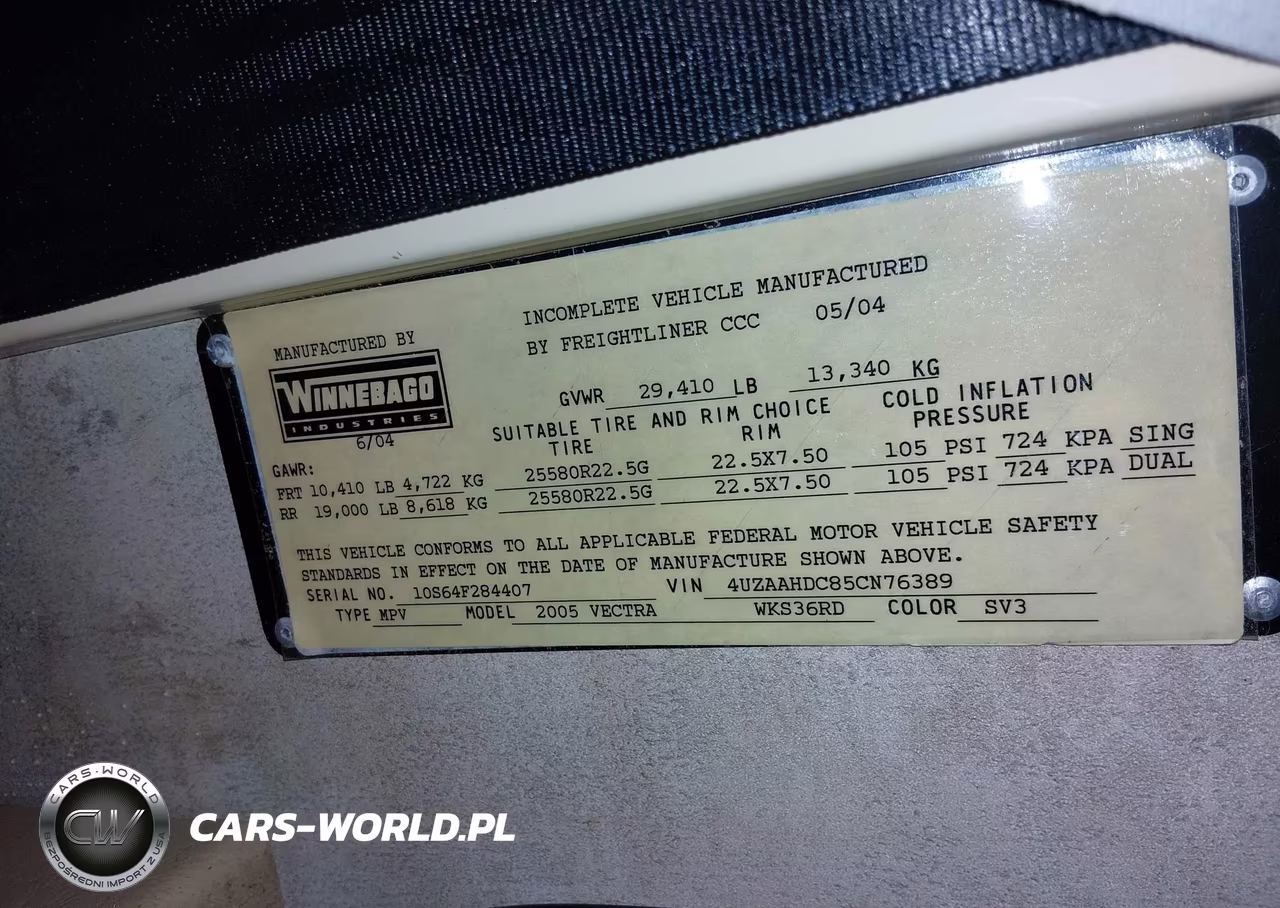 2005 Freightliner Chassis X Line Motor Home VIN:4UZAAHDC85CN76389 - 9