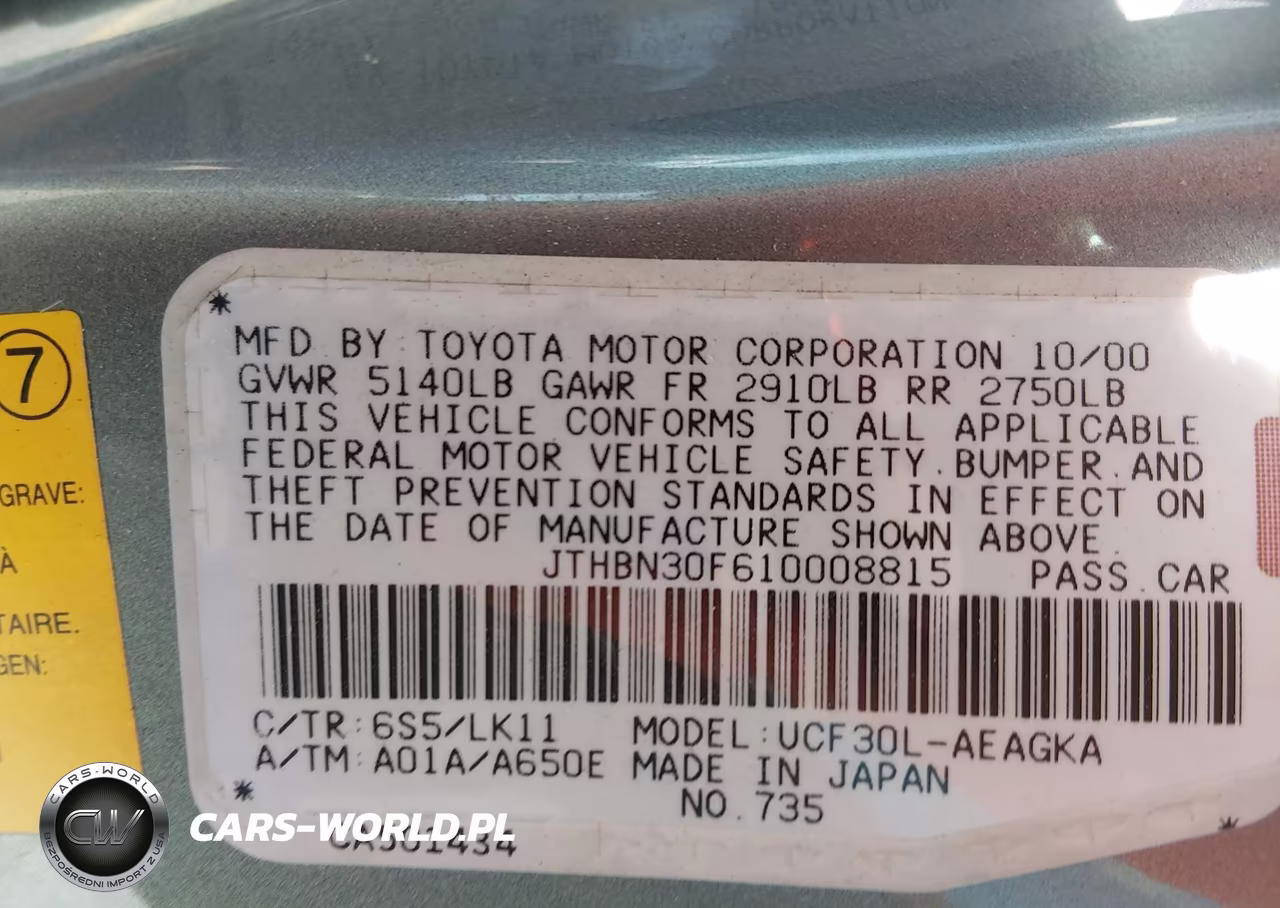 2001 Lexus Ls 430 VIN:JTHBN30F610008815 - 9