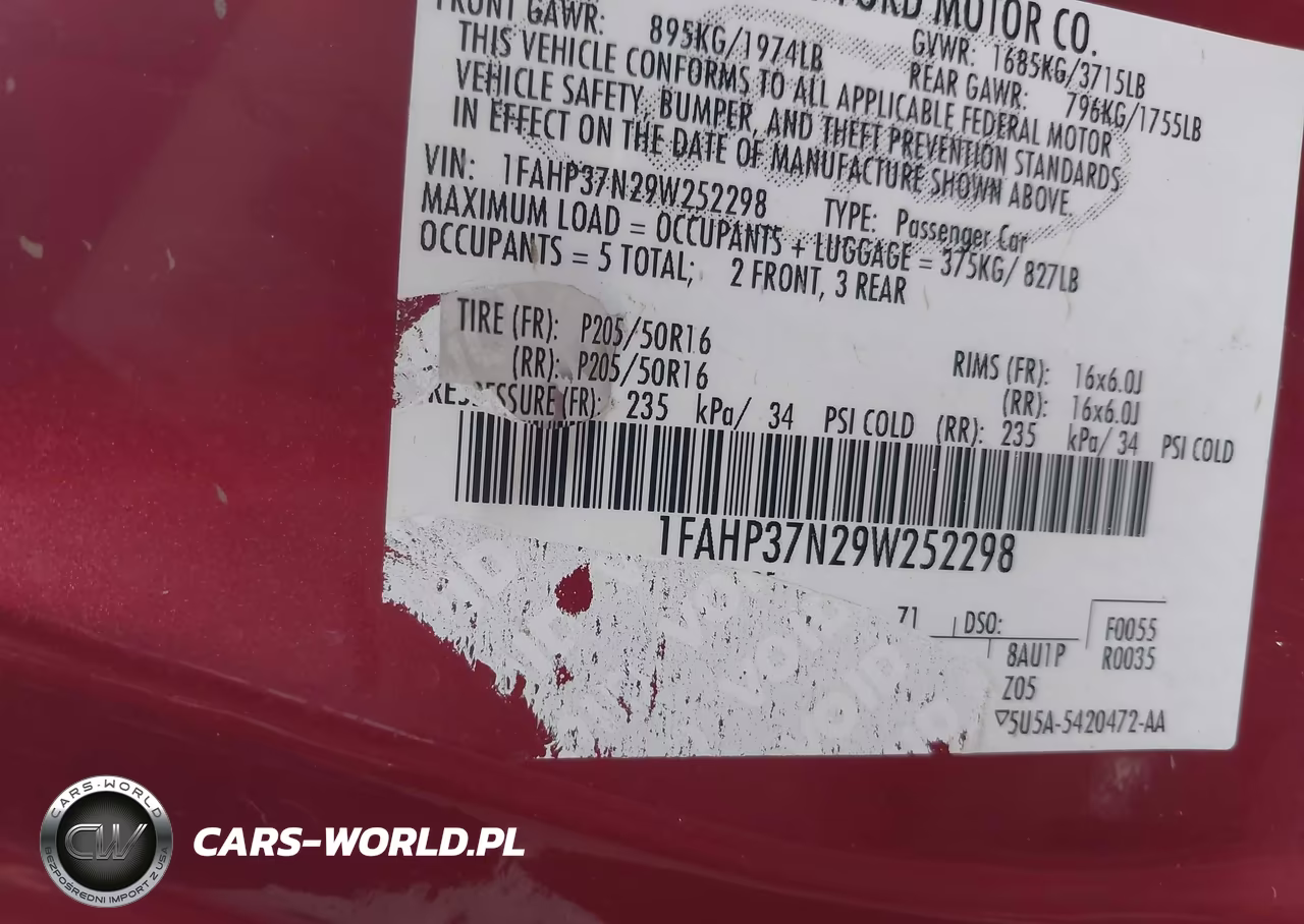 2009 Ford Focus Sel VIN:1FAHP37N29W252298 - 9