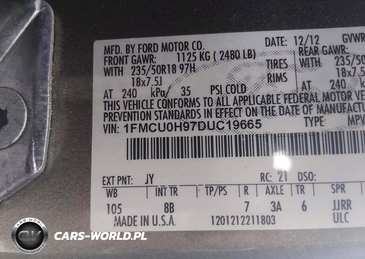 2013 Ford Escape Sel VIN:1FMCU0H97DUC19665 - 9