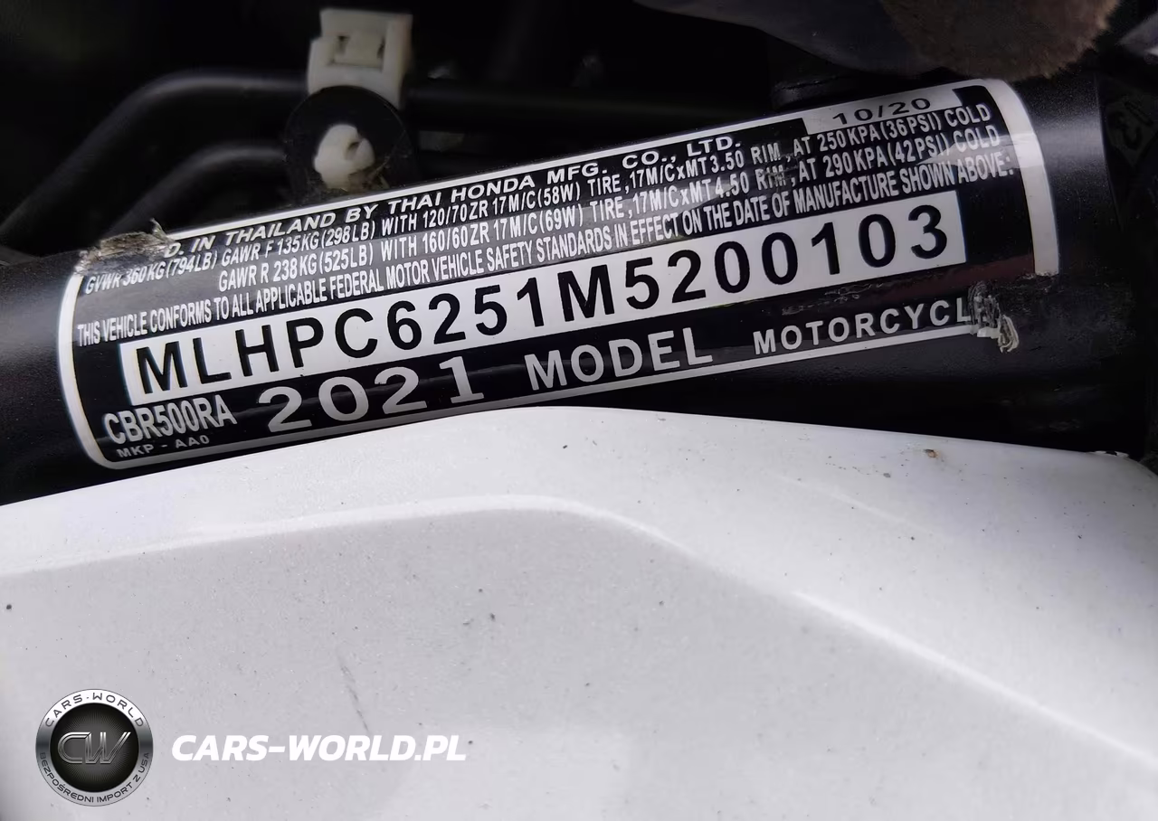 2021 Honda Cbr500 Ra VIN:MLHPC6251M5200103 - 10