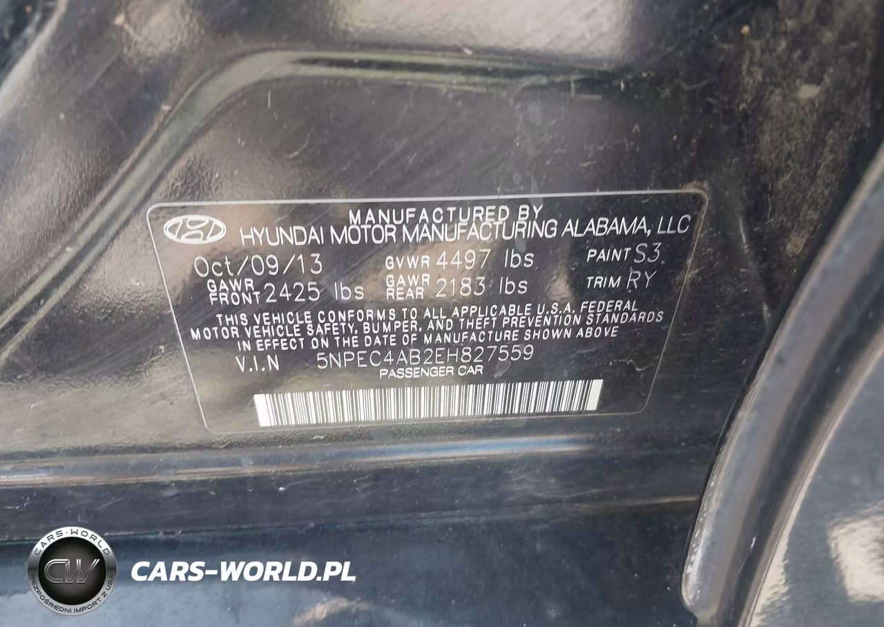 2014 Hyundai Sonata Se 2.0T VIN:5NPEC4AB2EH827559 - 9