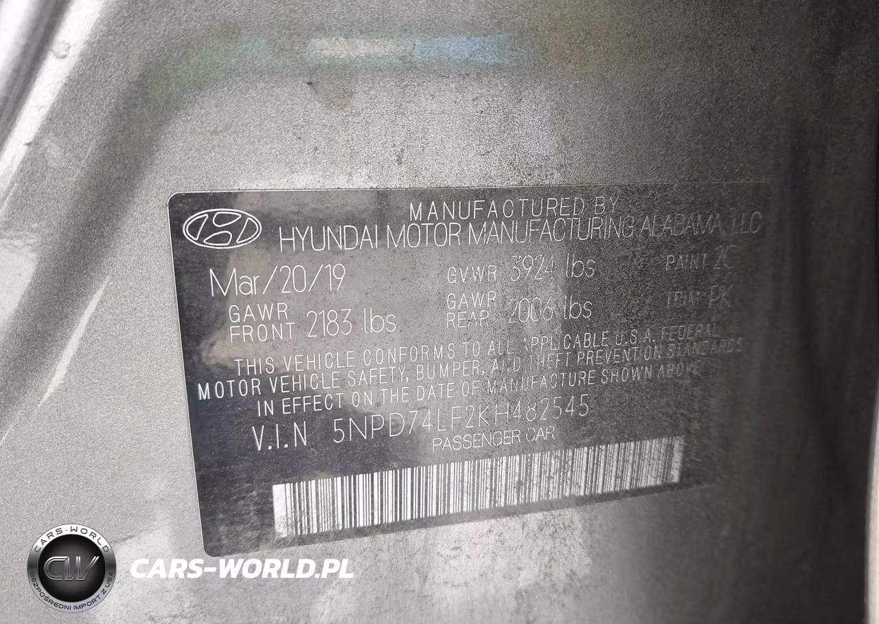 2019 Hyundai Elantra Se VIN:5NPD74LF2KH482545 - 9