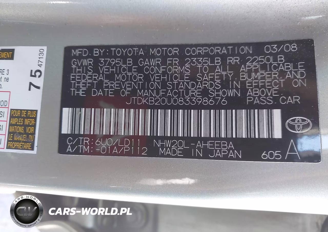 2008 Toyota Prius VIN:JTDKB20U083398676 - 9
