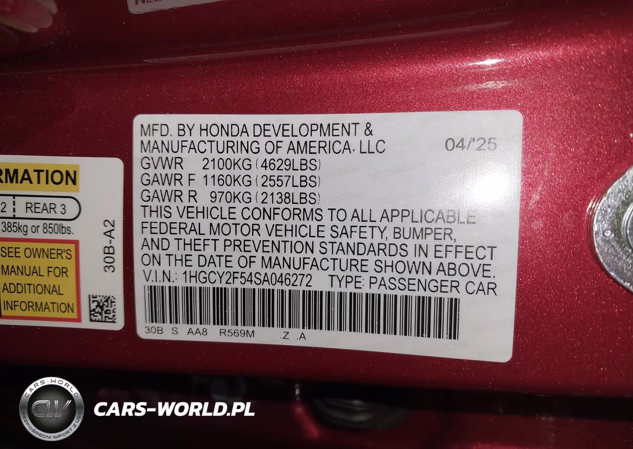 2025 Honda Accord Hybrid Sport VIN:1HGCY2F54SA046272 - 9