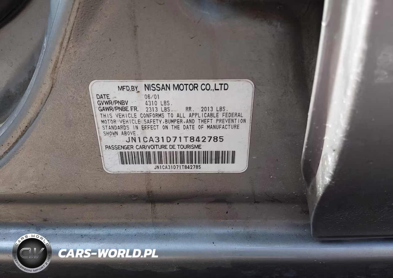 2001 Nissan Maxima Se VIN:JN1CA31D71T842785 - 9