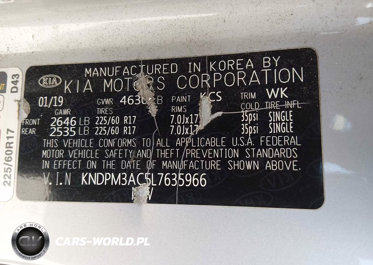 2020 Kia Sportage Lx VIN:KNDPM3AC5L7635966 - 9