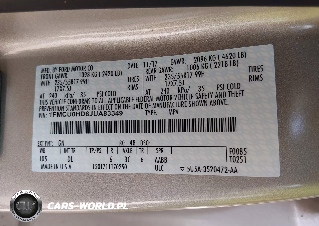 2018 Ford Escape Sel VIN:1FMCU0HD6JUA83349 - 9