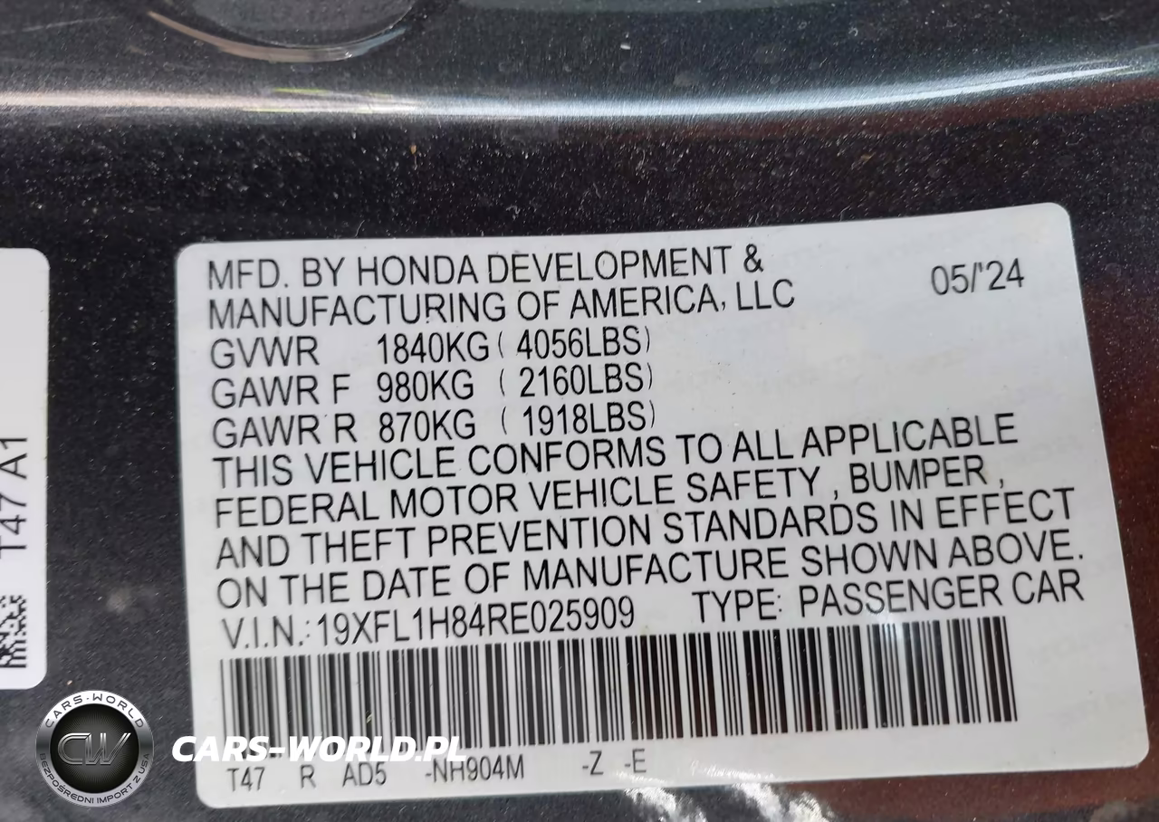 2024 Honda Civic Sport Touring VIN:19XFL1H84RE025909 - 9