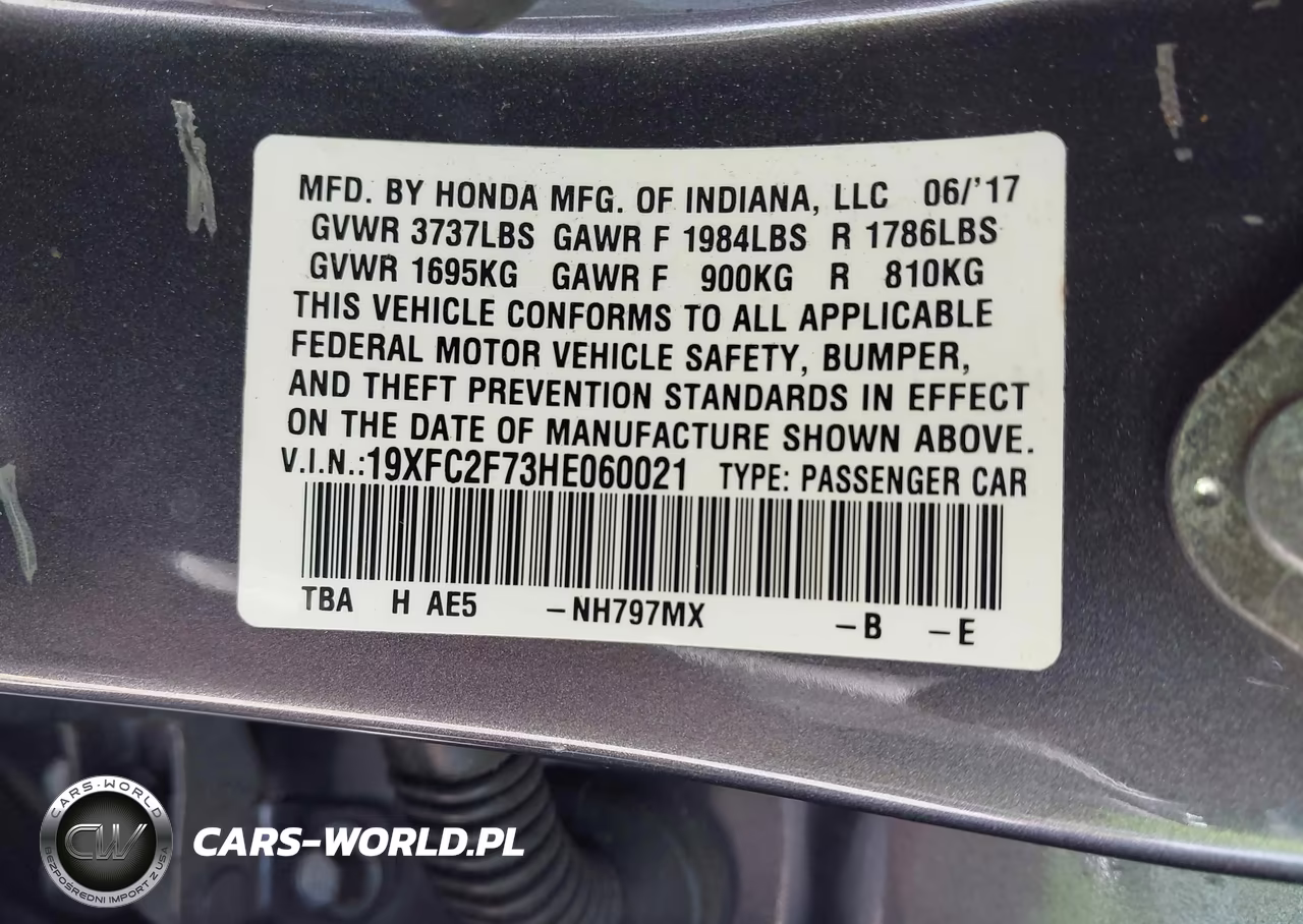 2017 Honda Civic Ex VIN:19XFC2F73HE060021 - 9