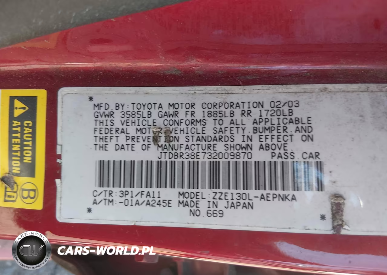 2003 Toyota Corolla Le VIN:JTDBR38E732009870 - 9