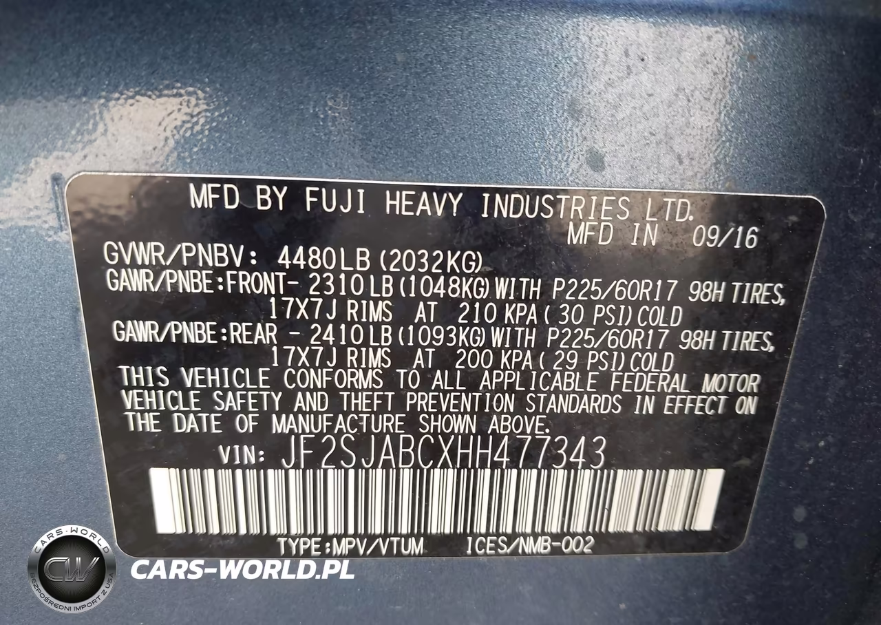 2017 Subaru Forester 2.5I VIN:JF2SJABCXHH477343 - 9