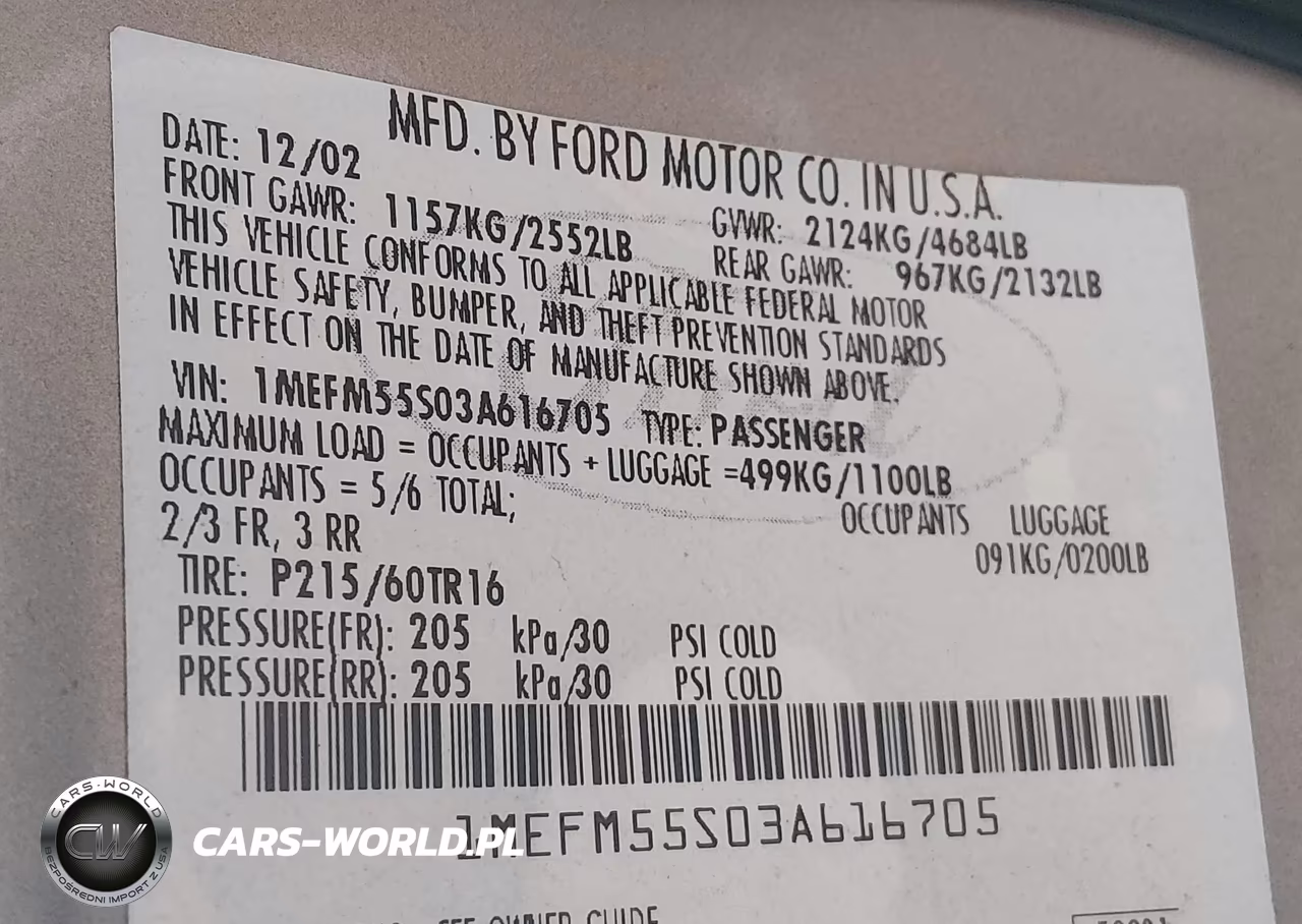 2003 Mercury Sable Ls Premium VIN:1MEFM55S03A616705 - 9