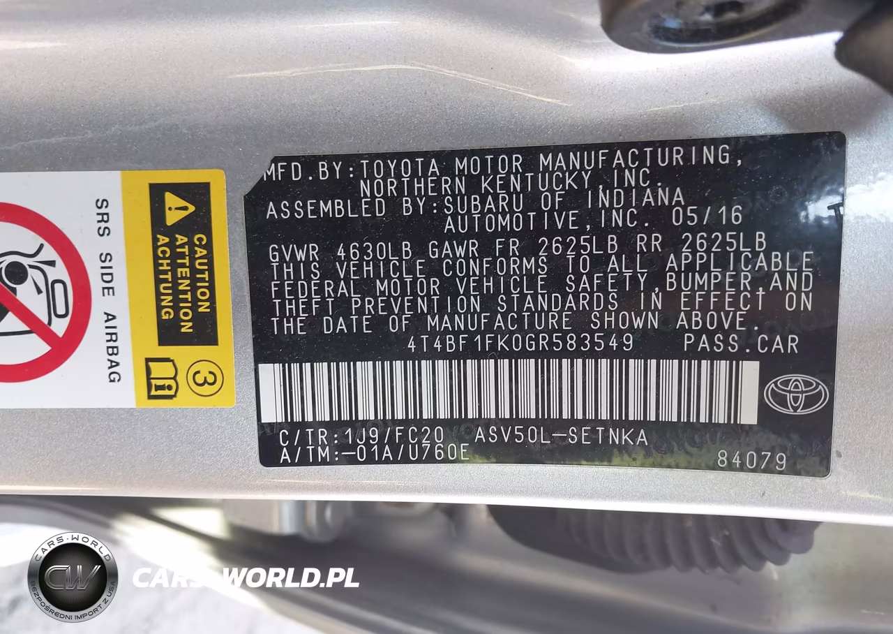 2016 Toyota Camry Le VIN:4T4BF1FK0GR583549 - 9