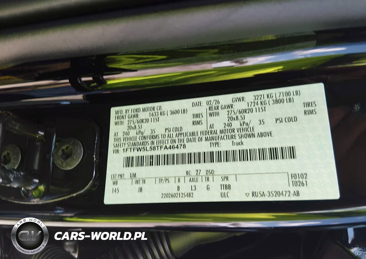 2026 Ford F-150 Lariat VIN:1FTFW5L58TFA46478 - 9