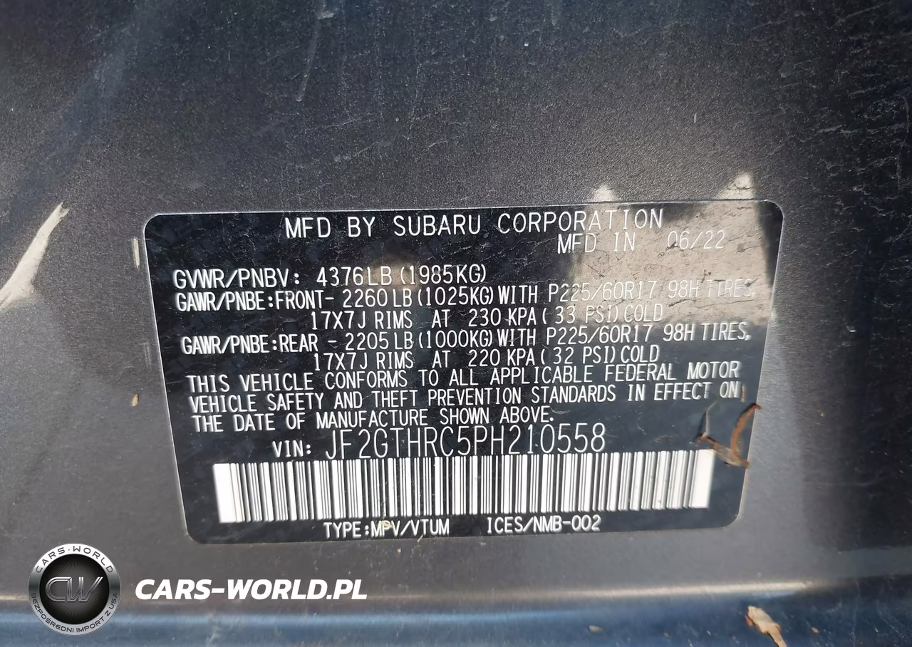 2023 Subaru Crosstrek Sport VIN:JF2GTHRC5PH210558 - 9