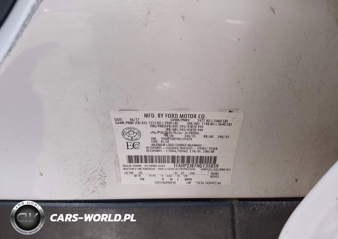 2017 Ford Taurus Limited VIN:1FAHP2J87HG131059 - 9