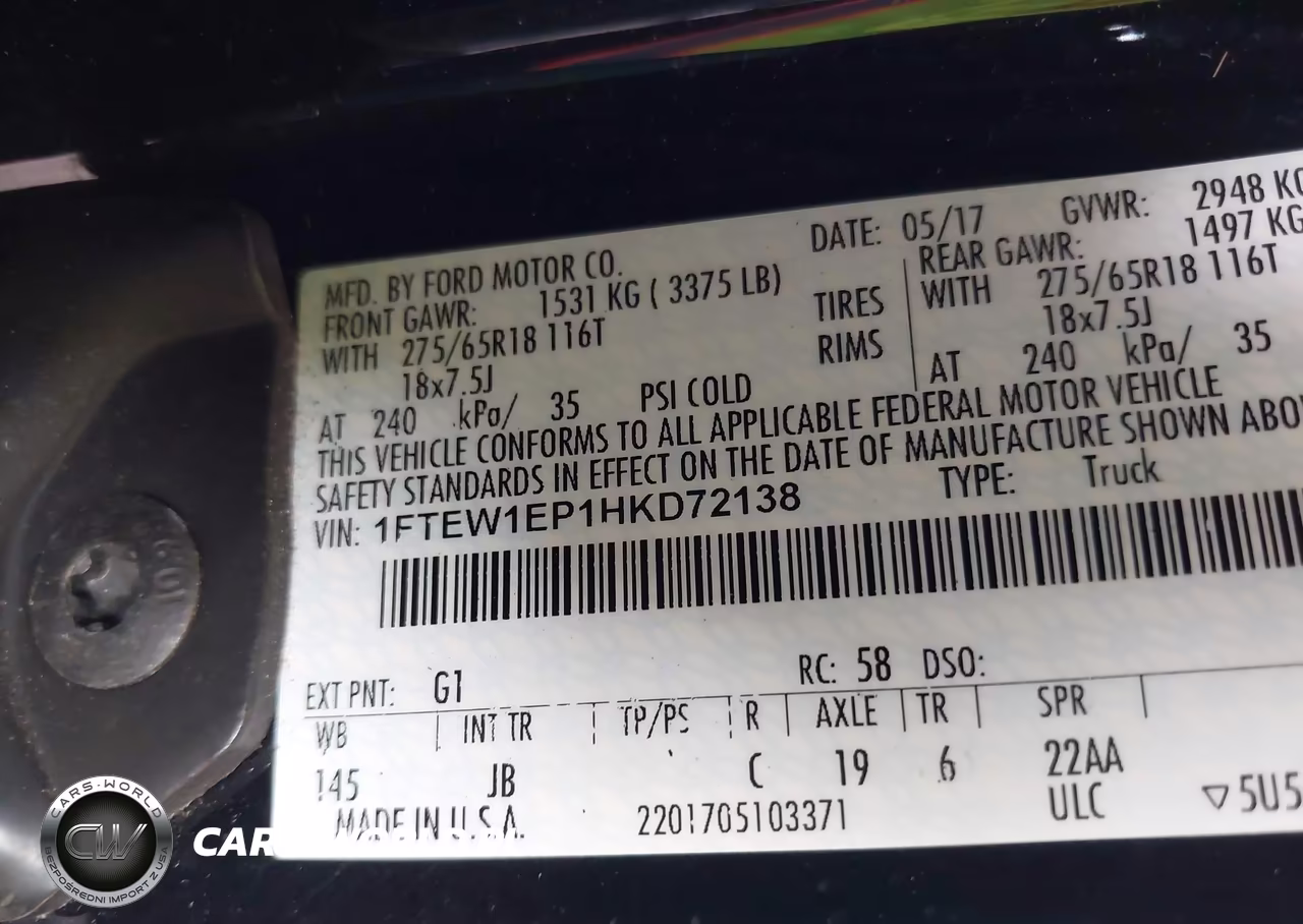 2017 Ford F-150 Xlt VIN:1FTEW1EP1HKD72138 - 9