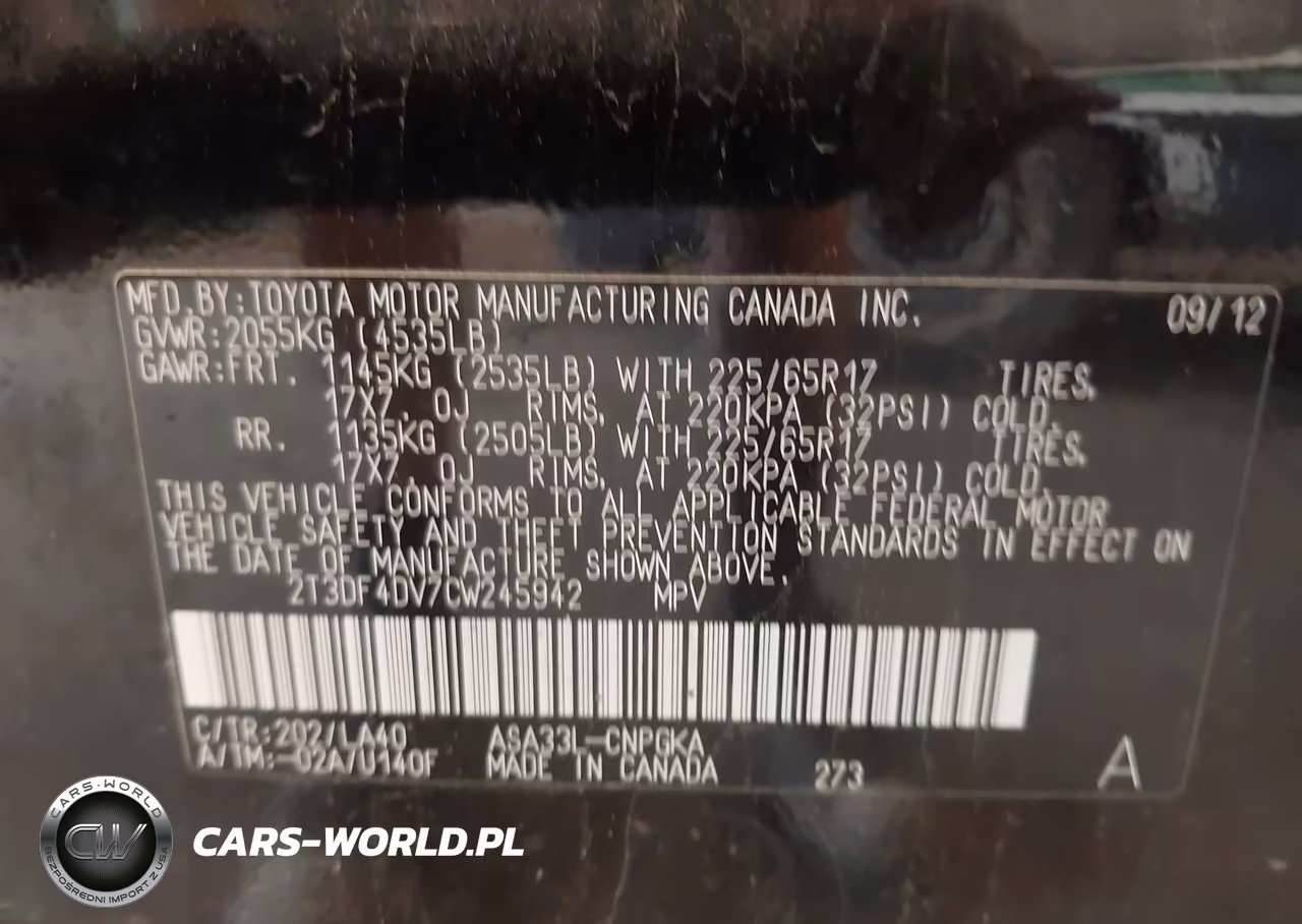 2012 Toyota Rav4 Limited VIN:2T3DF4DV7CW245942 - 9