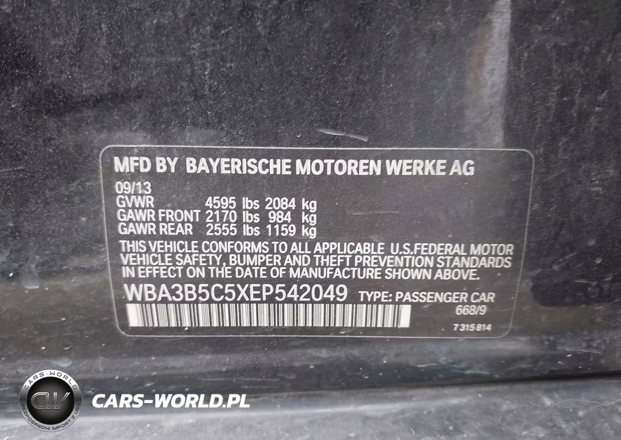 2014 BMW 328I xDrive VIN:WBA3B5C5XEP542049 - 8