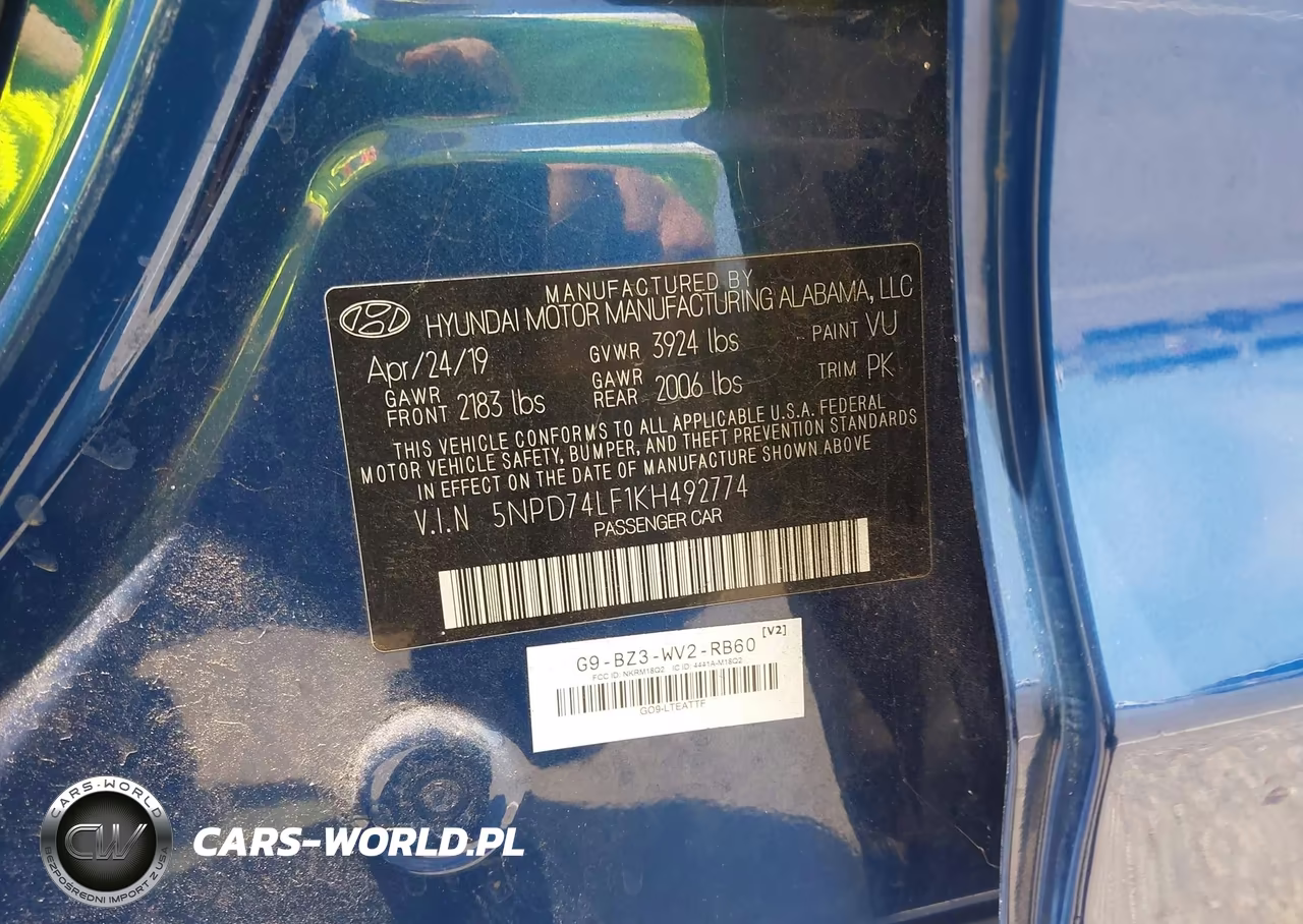 2019 Hyundai Elantra Se VIN:5NPD74LF1KH492774 - 9