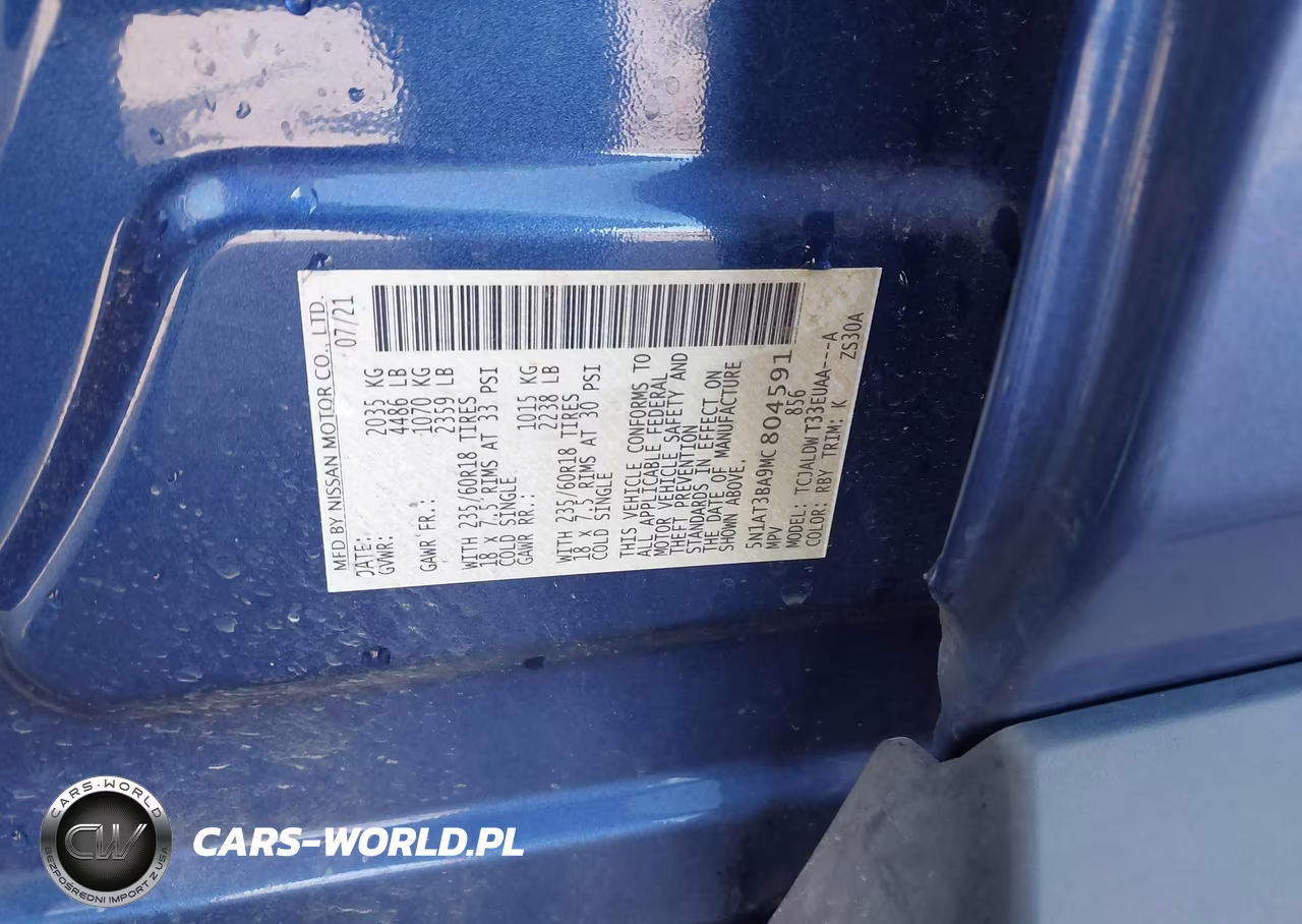 2021 Nissan Rogue Sv Fwd VIN:5N1AT3BA9MC804591 - 9