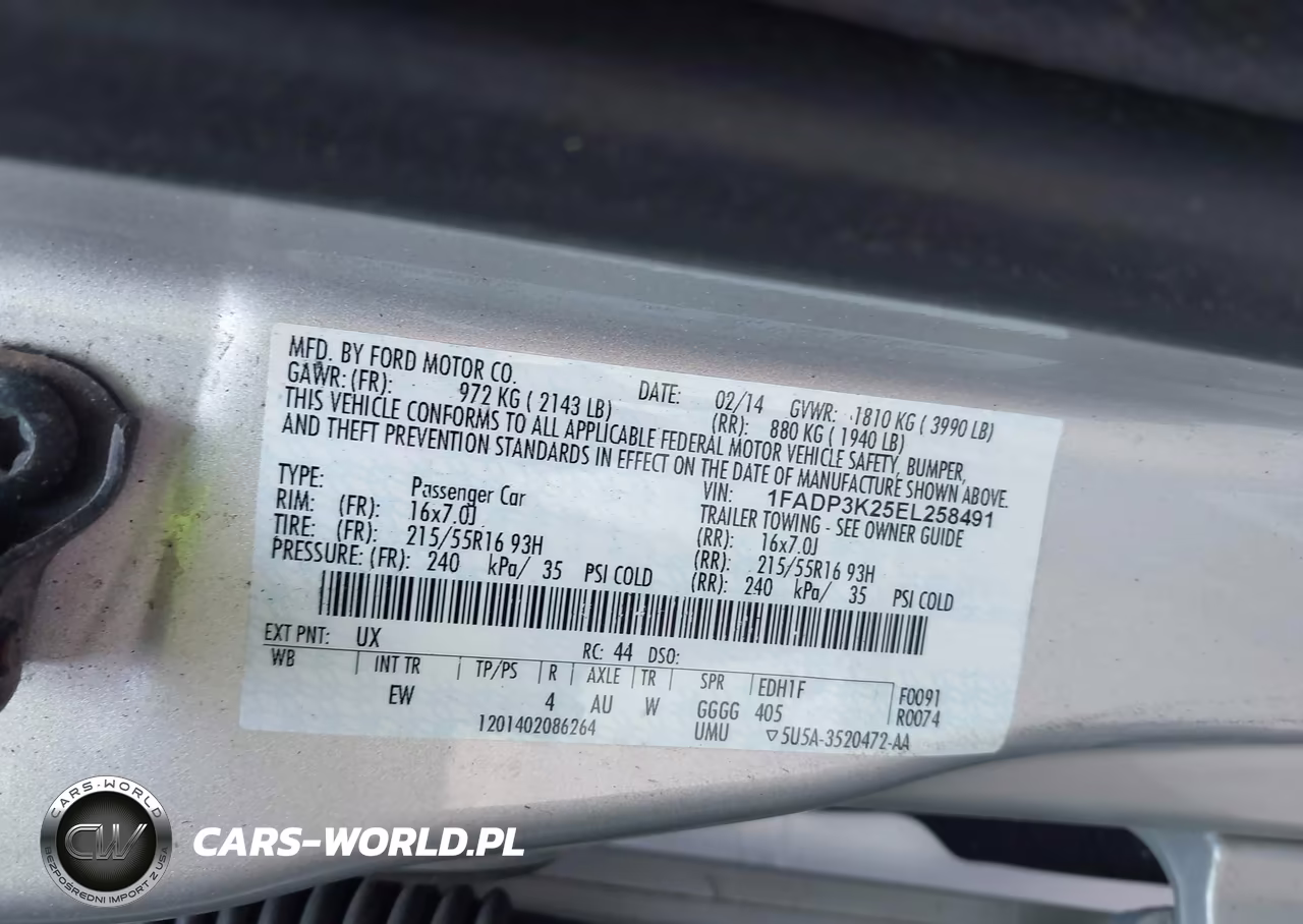 2014 Ford Focus Se VIN:1FADP3K25EL258491 - 9