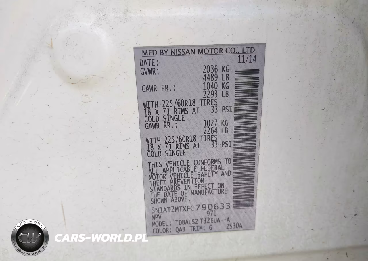 2015 Nissan Rogue Sl VIN:5N1AT2MTXFC790633 - 9