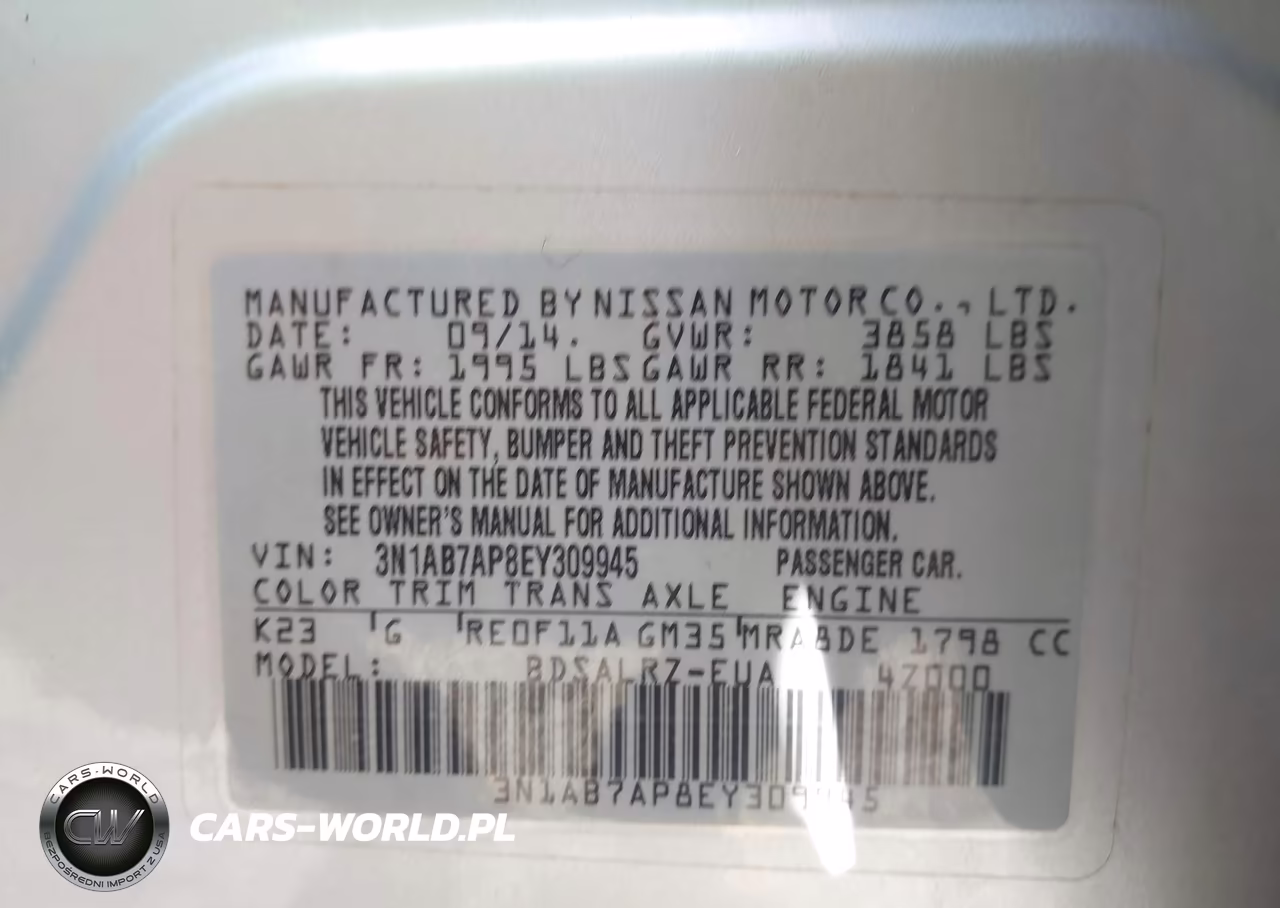 2014 Nissan Sentra Sr VIN:3N1AB7AP8EY309945 - 9