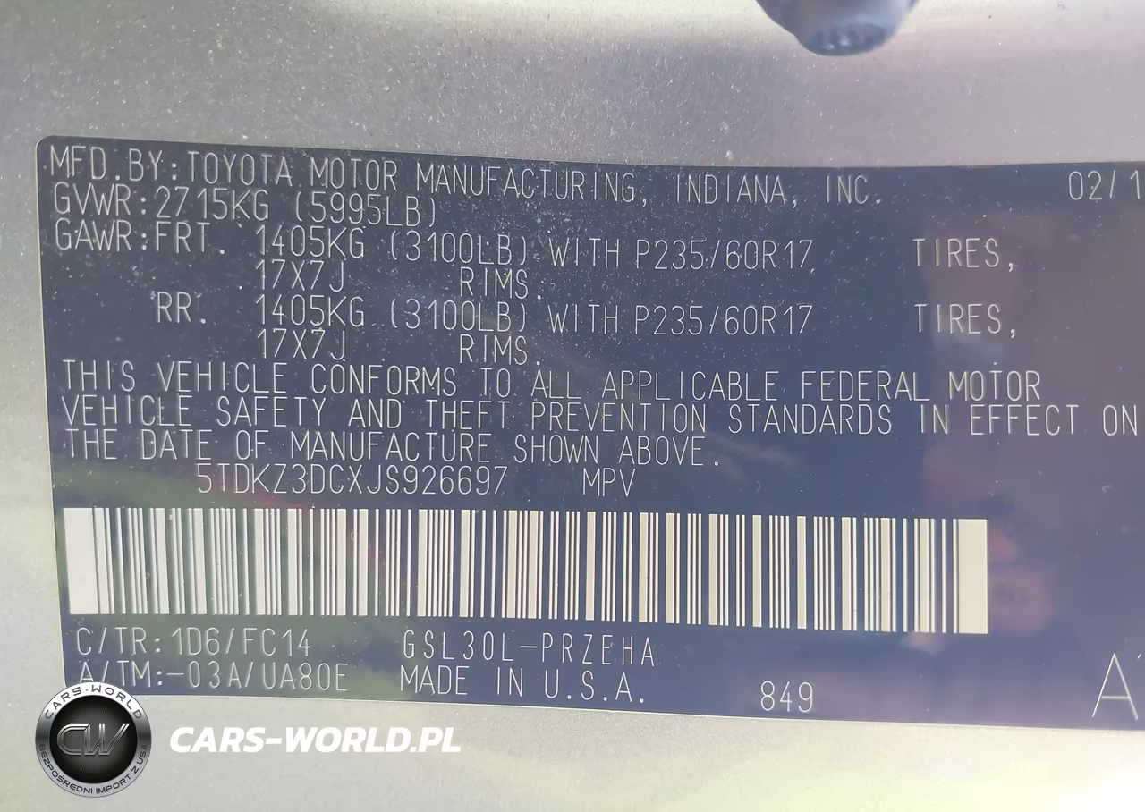 2018 Toyota Sienna Le 8 Passenger VIN:5TDKZ3DCXJS926697 - 9