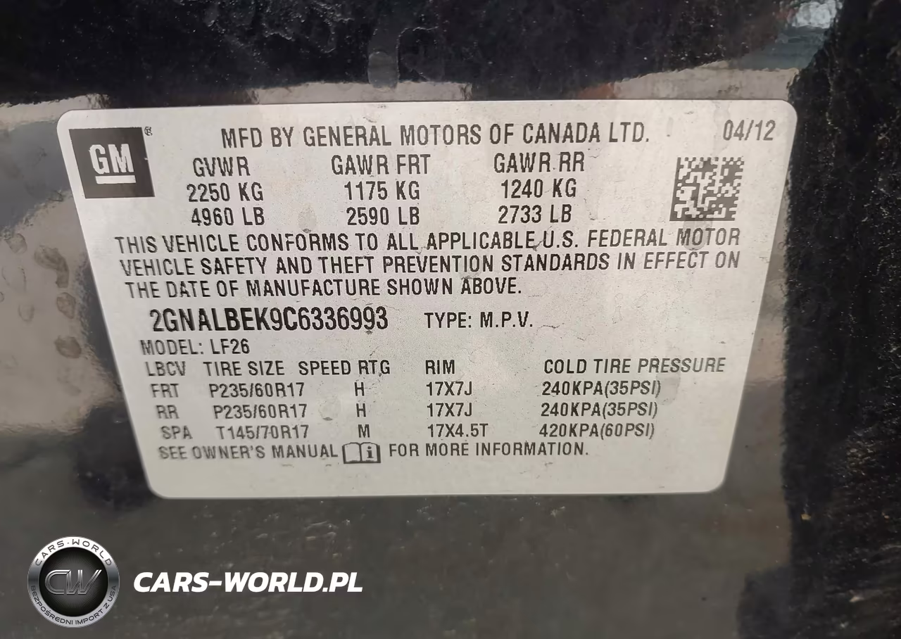 2012 Chevrolet Equinox Ls VIN:2GNALBEK9C6336993 - 9