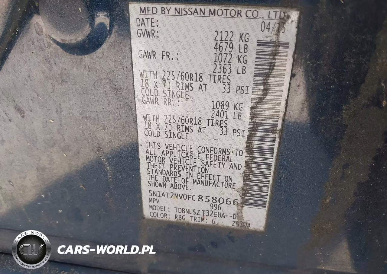 2015 Nissan Rogue Sl VIN:5N1AT2MV0FC858066 - 9