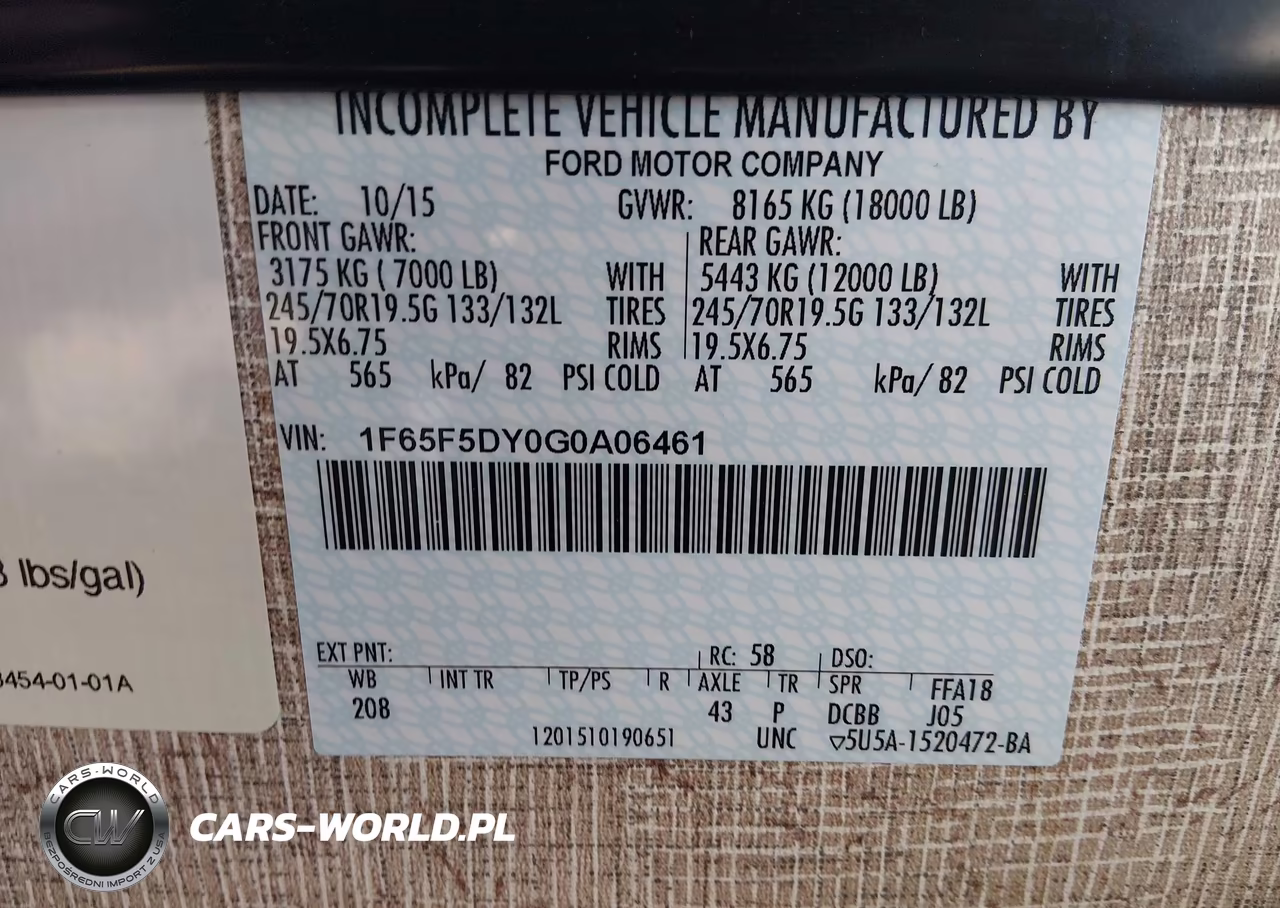 2016 Ford F53 VIN:1F65F5DY0G0A06461 - 9