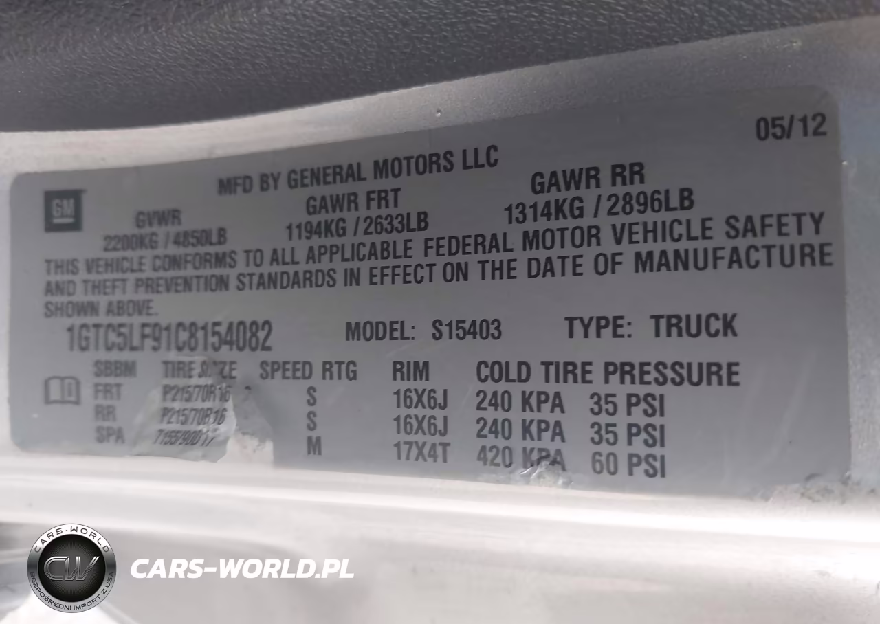 2012 GMC Canyon Work Truck VIN:1GTC5LF91C8154082 - 9