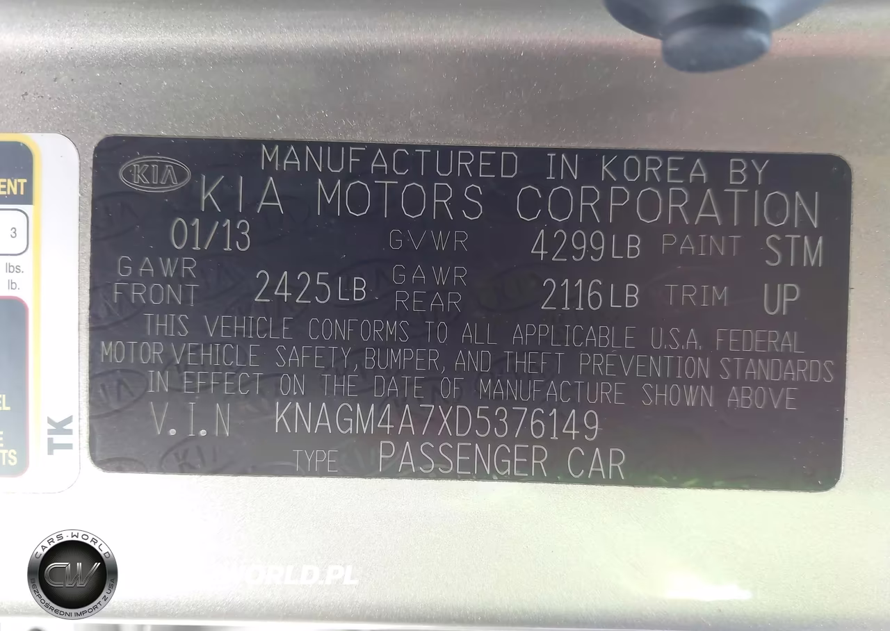 2013 Kia Optima Lx VIN:KNAGM4A7XD5376149 - 9