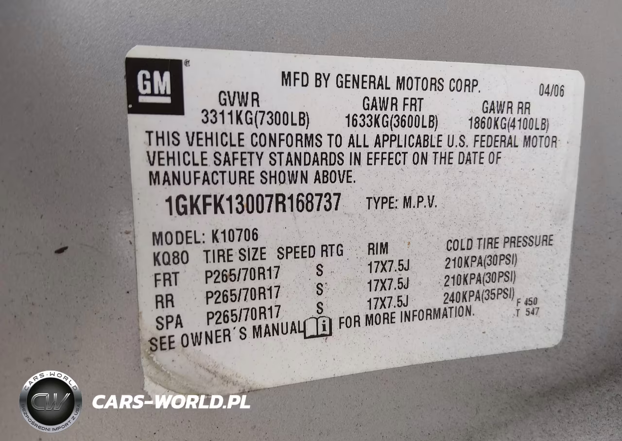 2007 GMC Yukon Slt VIN:1GKFK13007R168737 - 9