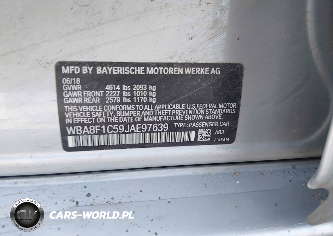 2018 BMW 328D xDrive VIN:WBA8F1C59JAE97639 - 9