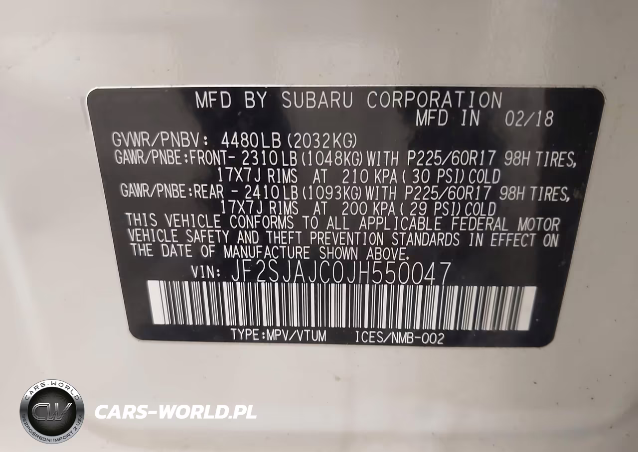 2018 Subaru Forester 2.5I Limited VIN:JF2SJAJC0JH550047 - 9