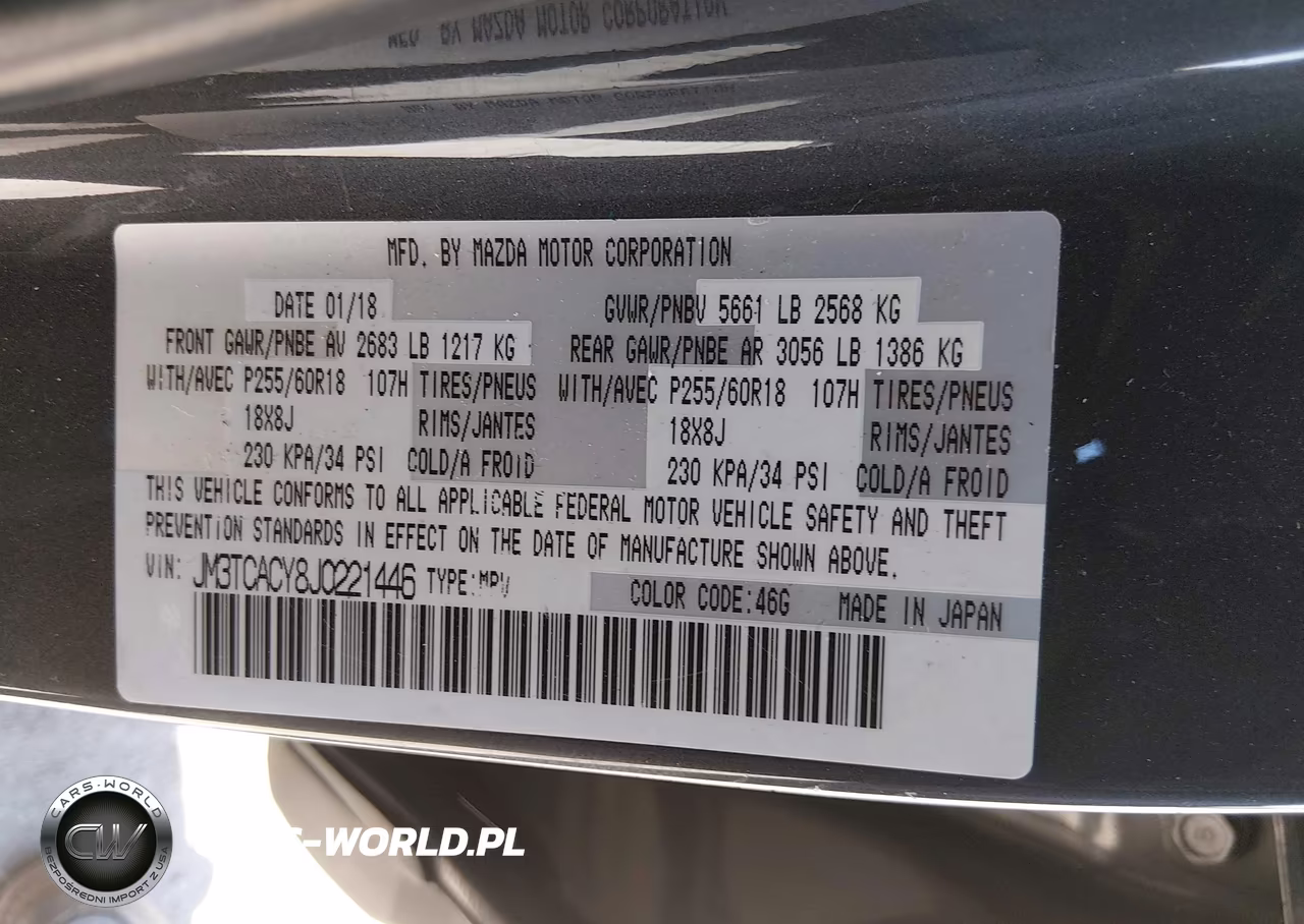 2018 Mazda Cx-9 Touring VIN:JM3TCACY8J0221446 - 9
