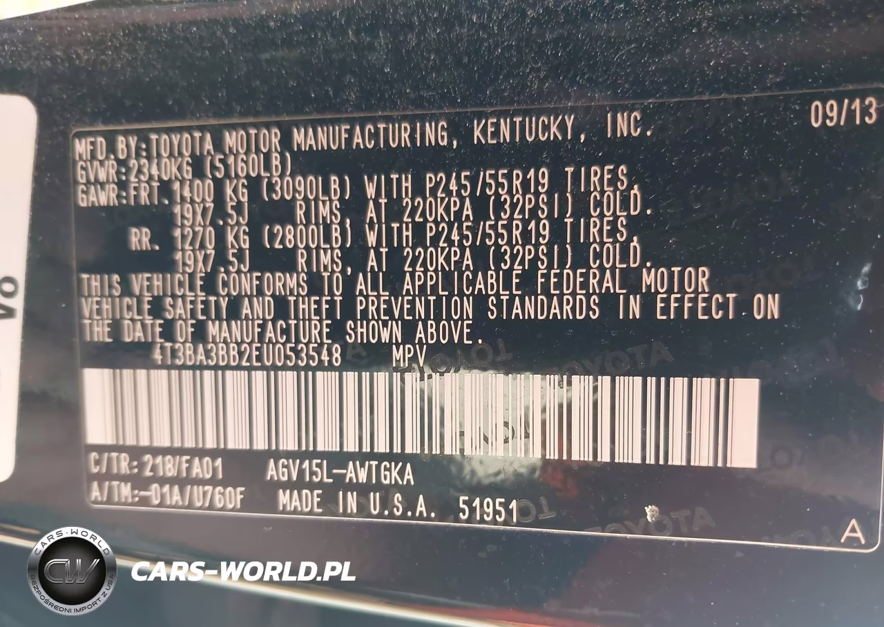 2014 Toyota Venza Le VIN:4T3BA3BB2EU053548 - 9