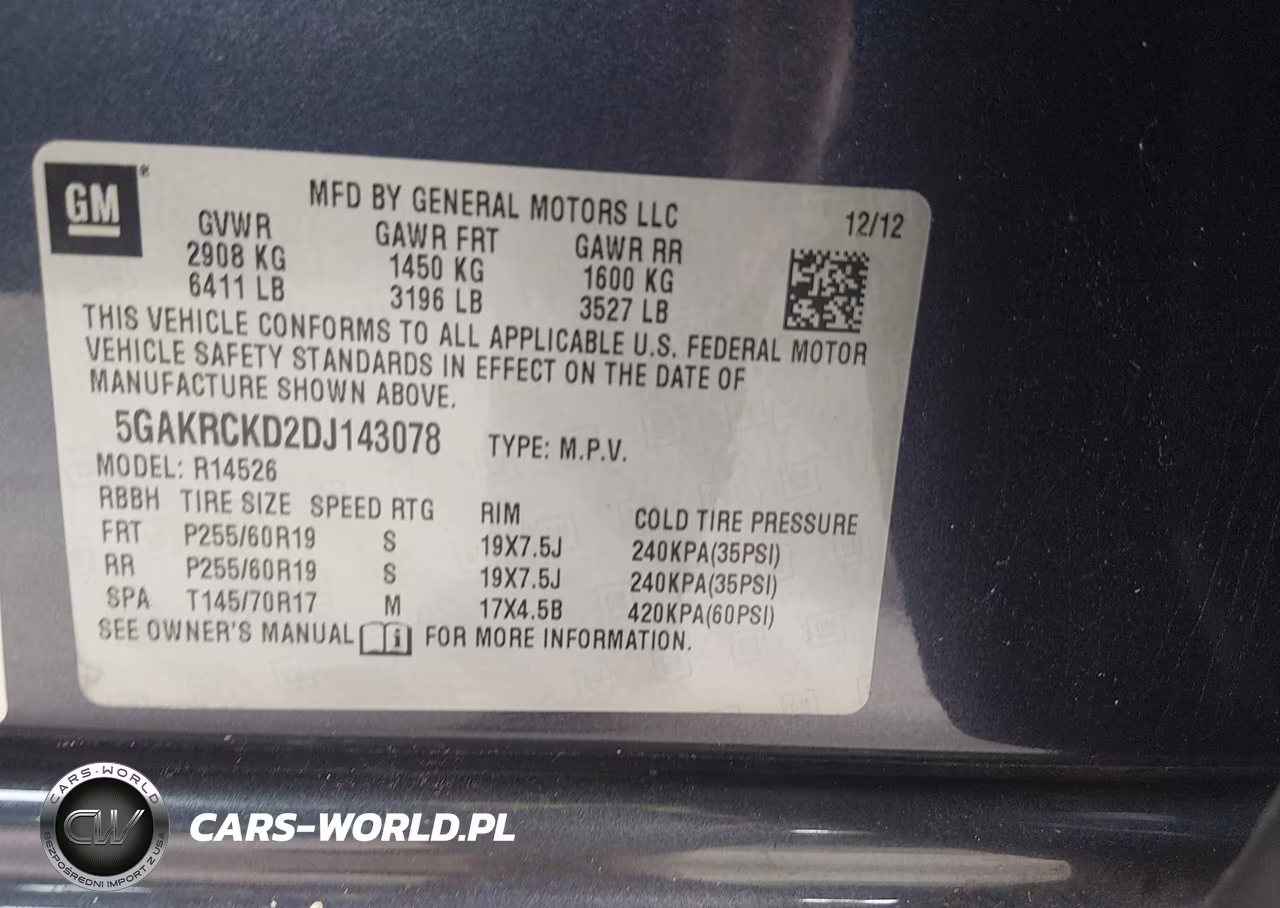 2013 Buick Enclave Leather VIN:5GAKRCKD2DJ143078 - 9